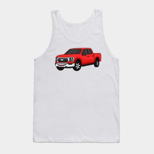 Cute red pickup truck cartoon illustration Tank Top